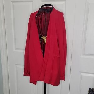 Talbots Vibrant Red Open Front Cardigan SIZE XL